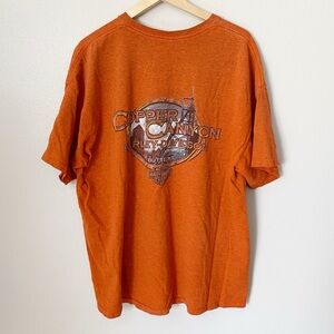 Men’s Harley Davidson Graphic T-Shirt Copper Canyon Butte Montana Orange XXL 2XL